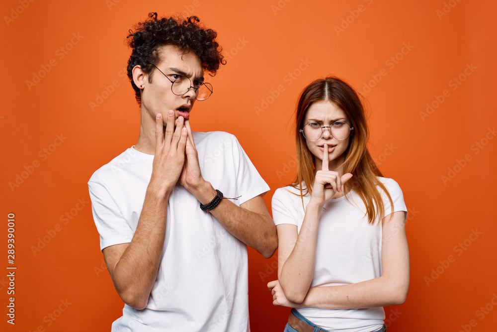 Young couple in glasses