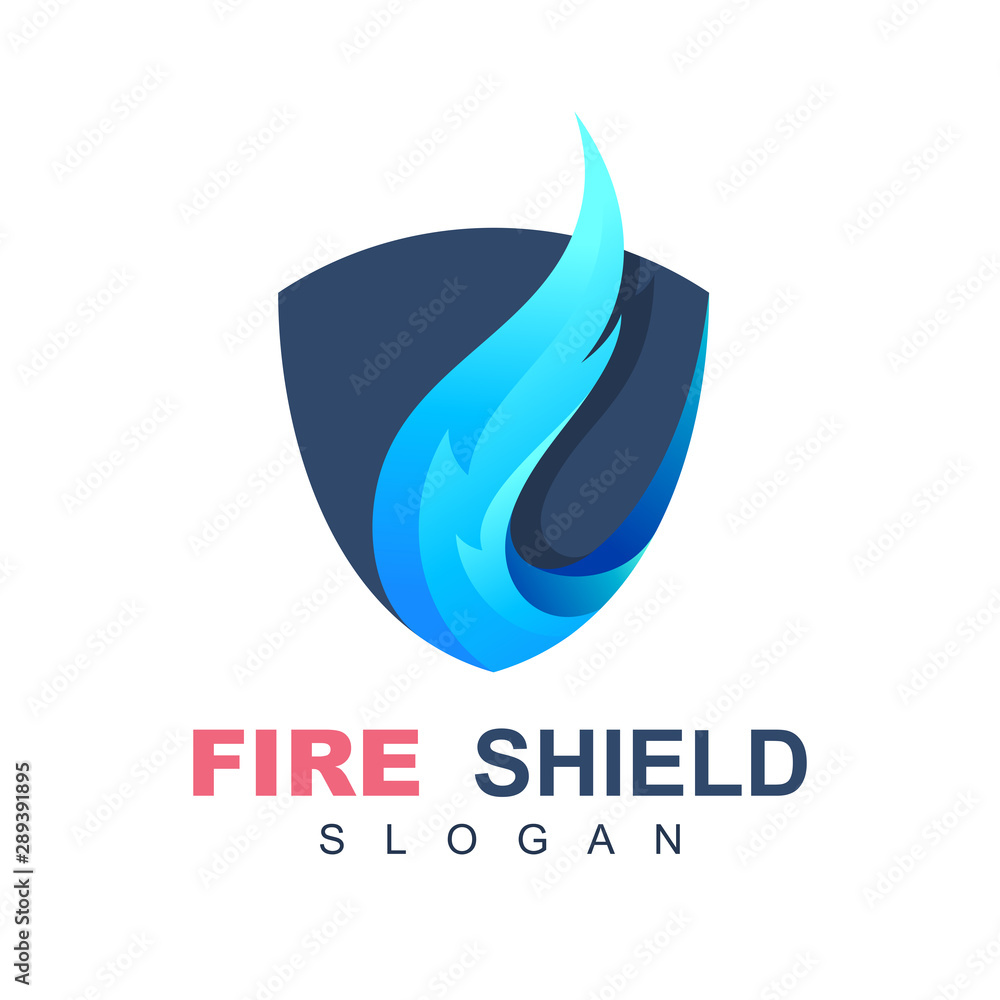 fire shield logo element, fire warning sign shield, blue fire logo fire shield logo element, fire warning sign shield, blue fire logo