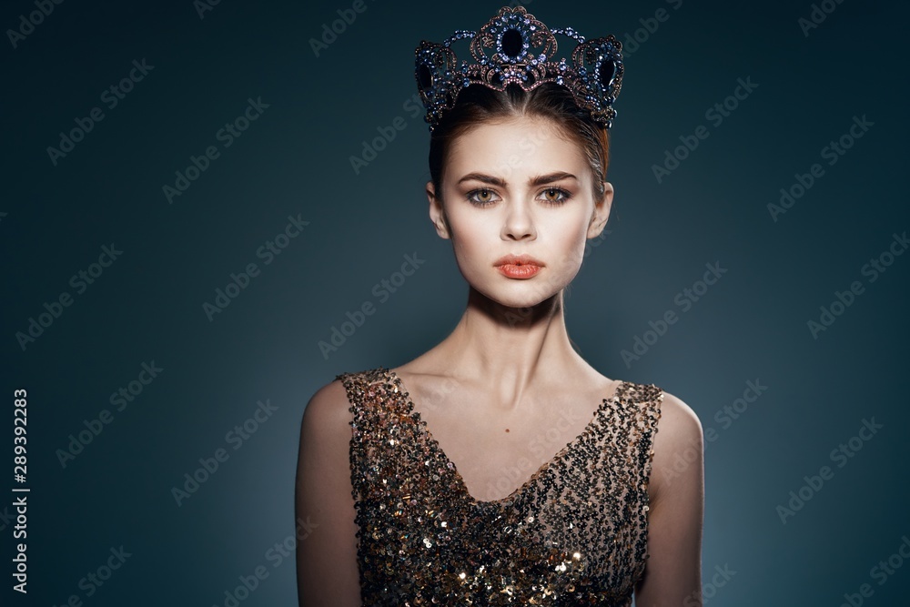 Beautiful woman golden crown princess Beautiful woman golden crown princess