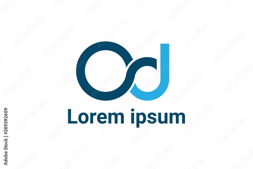 Initials Letter OD Logo Icon Vector Design Template - obrazy, fototapety, plakaty 