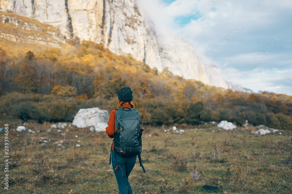 hiker in mountains