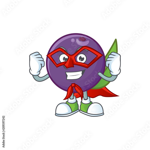 Super hero acai berries cartoon character for health
