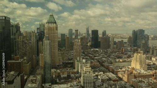 This is a Time Lapse of Lower Manhattan Skyline. The time lapse was taken from the Top of Hearst tower as the clouds roar quickly over the skyline.