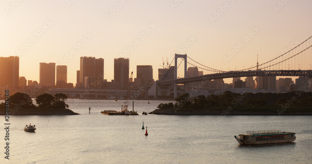 Odaiba city sunset