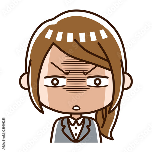 ビジネスウーマン　表情　疑う