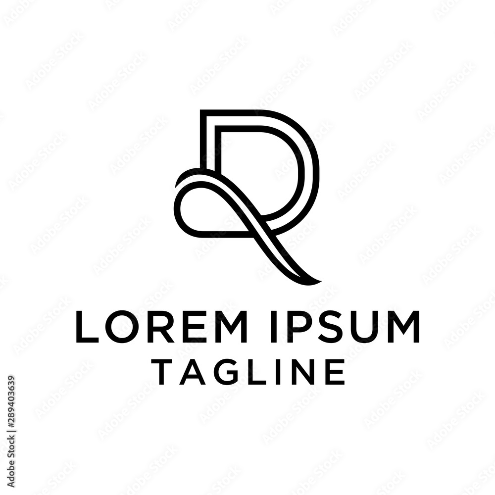 Monogram DR Logo Design Template Vector Monogram DR Logo Design Template Vector