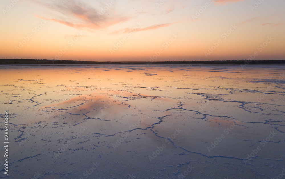 Evening, on the salt lake of Solonets-Tuzla