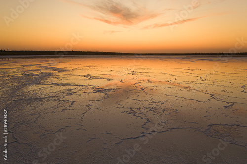 Evening  on the salt lake of Solonets-Tuzla