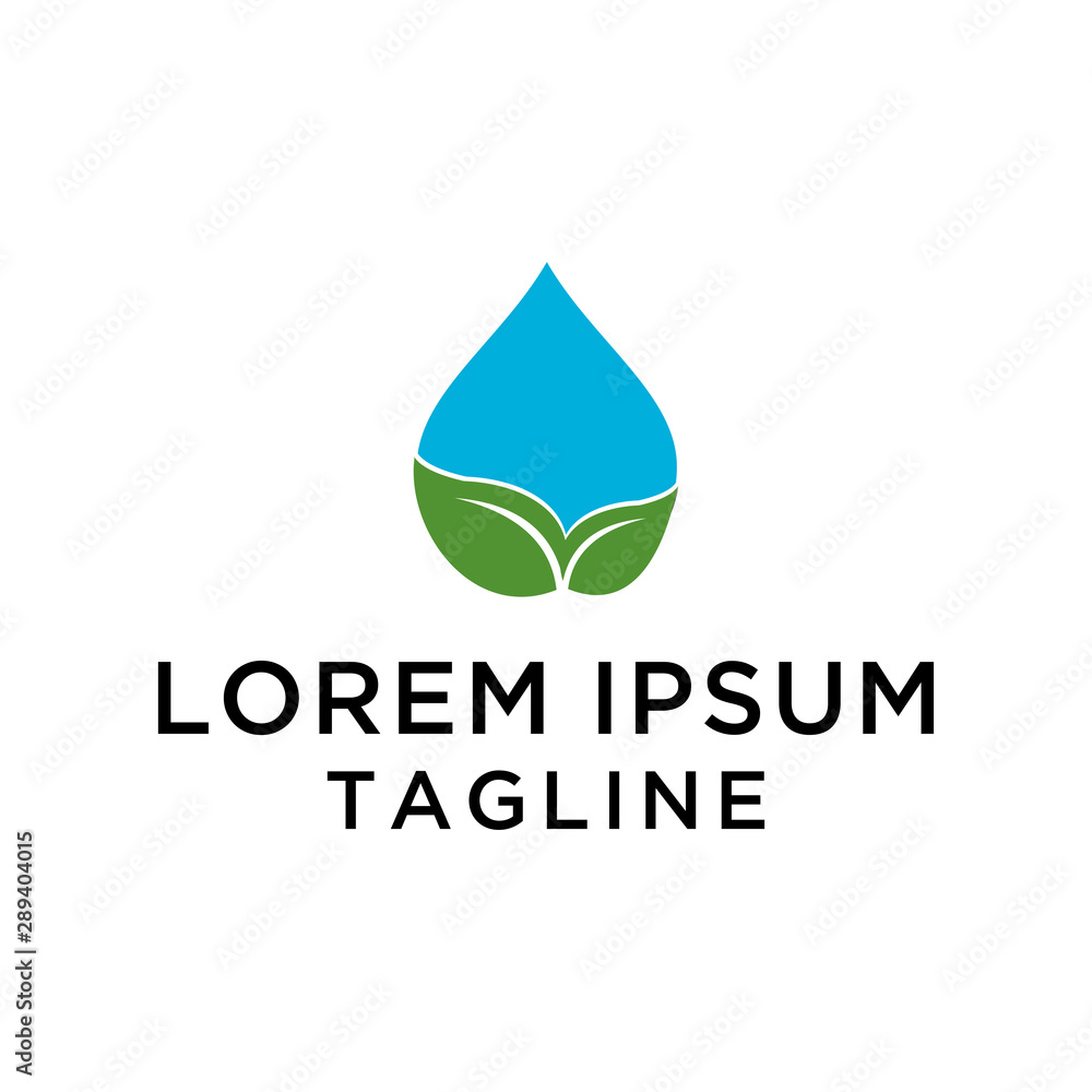 Leaf Water Logo Design Illustration Leaf Water Logo Design Illustration