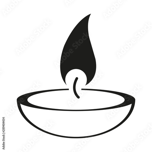 burning candle on a white background. flat icon for web sites. Vector illustration