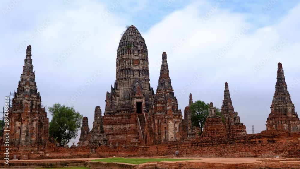 Time lapse Landmark the temple of Wat Chaiwatthanaram - one of Ayutthaya's most impressive temples Thailand, Asia Time lapse Landmark the temple of Wat Chaiwatthanaram - one of Ayutthaya's most impressive temples Thailand, Asia
