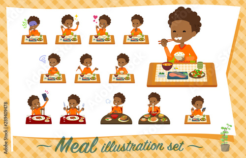 flat type perm hair boy black_Meal