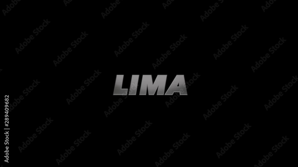City of Lima, Peru, 3D graphic title brushed steel look, fill and alpha channel. City of Lima, Peru, 3D graphic title brushed steel look, fill and alpha channel.