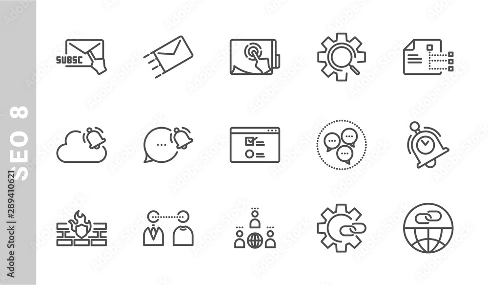 seo 8 icon set. Outline Style. each made in 64x64 pixel seo 8 icon set. Outline Style. each made in 64x64 pixel
