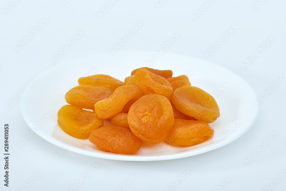 Dried Apricots in a white plate