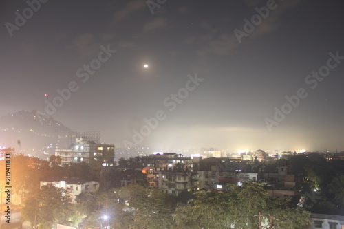 India, Assam, Guwahati city at night