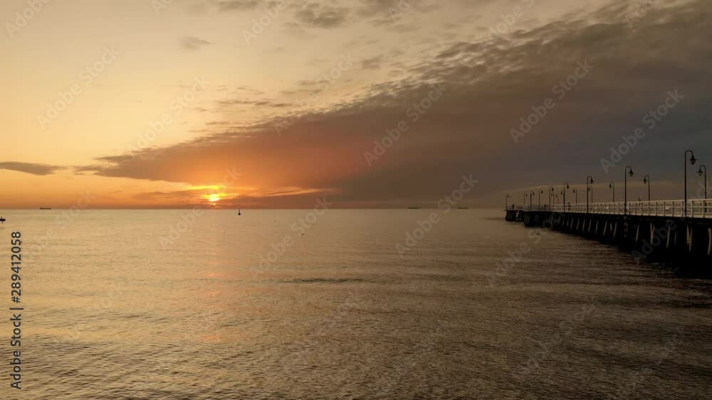 Beautiful sunrise on the seside. Empty space early morning. Aerial footage by drone on 4k Beautiful sunrise on the seside. Empty space early morning. Aerial footage by drone on 4k