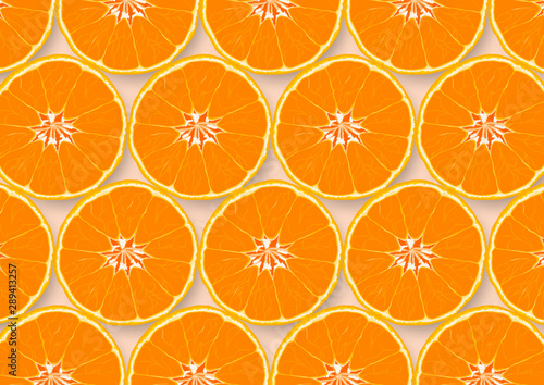 Sliced orange fruits texture abstract background vector illustration