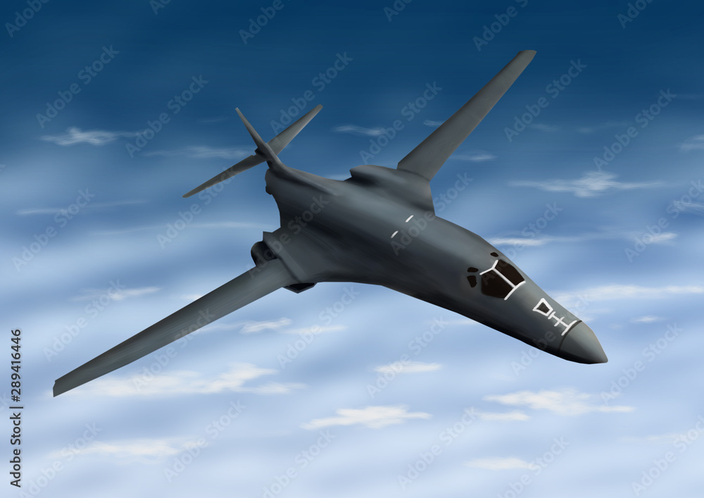 Naklejka premium Modern bomber aircraft. Original illustration.