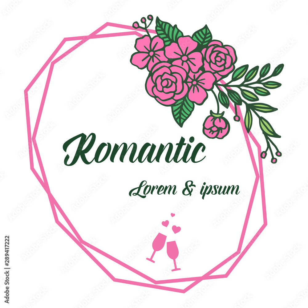 Obraz Decorative of colorful rose flower frame for ornament of card romantic. Vector