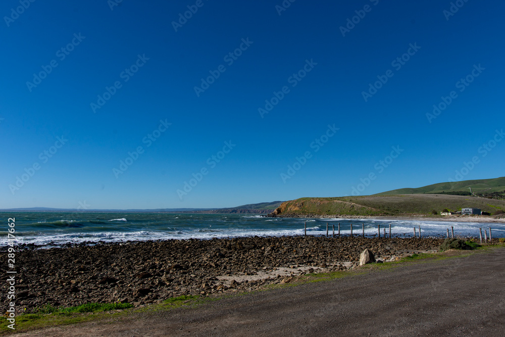 Beach and ocean Australia 2019 with hills Beach and ocean Australia 2019 with hills