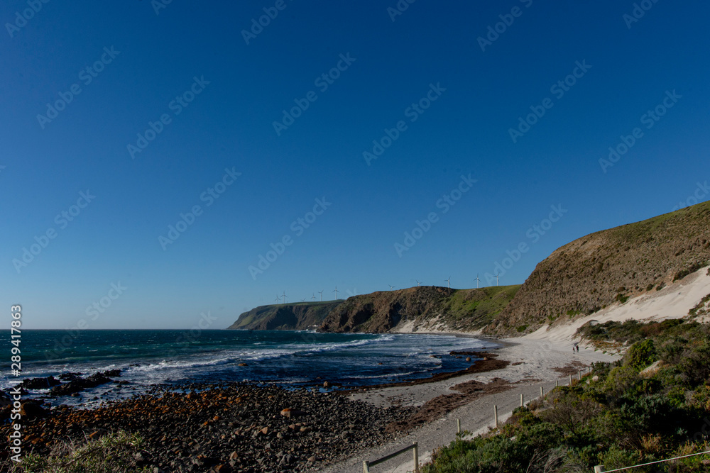 Ocean view, beach and hills, South Australia 2019