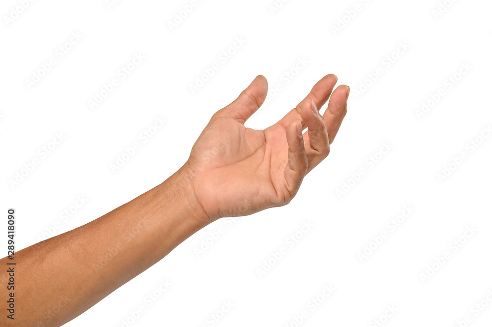 Man hand showing isolated on white background Man hand showing isolated on white background
