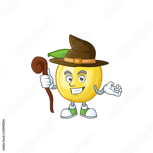 Witch golden apple cartoon character for design