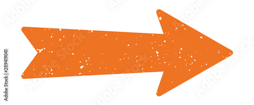 Distressed Arrow | Vintage Orange Pointer | Retro Directions