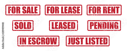 Stamp Pack for Real Estate Agents | Distressed Vector Labels for Realtors & Home Sales