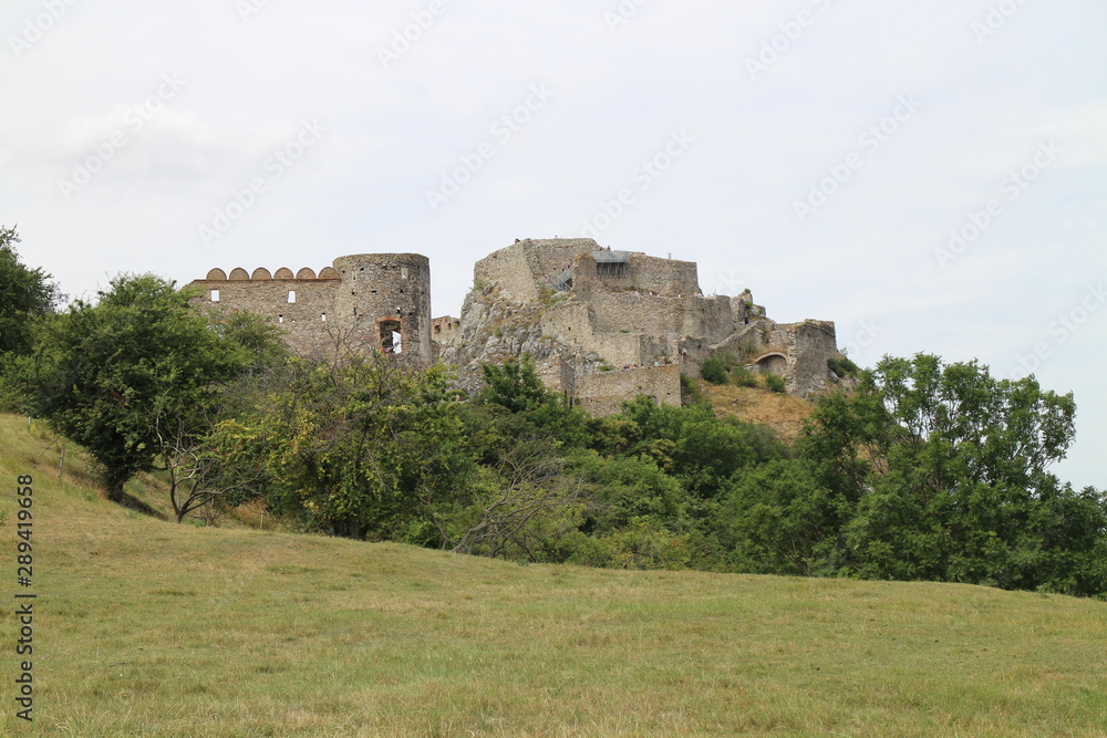 Ruins of Devin castle over Danube river near Bratislava, Slovakia