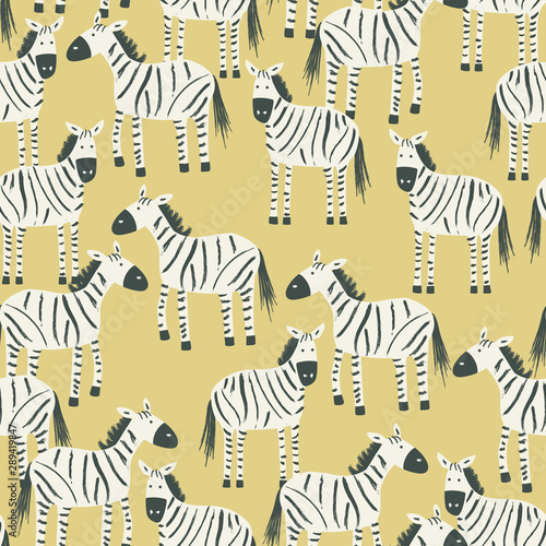 Zebra Animal Seamless Surface Pattern Vector