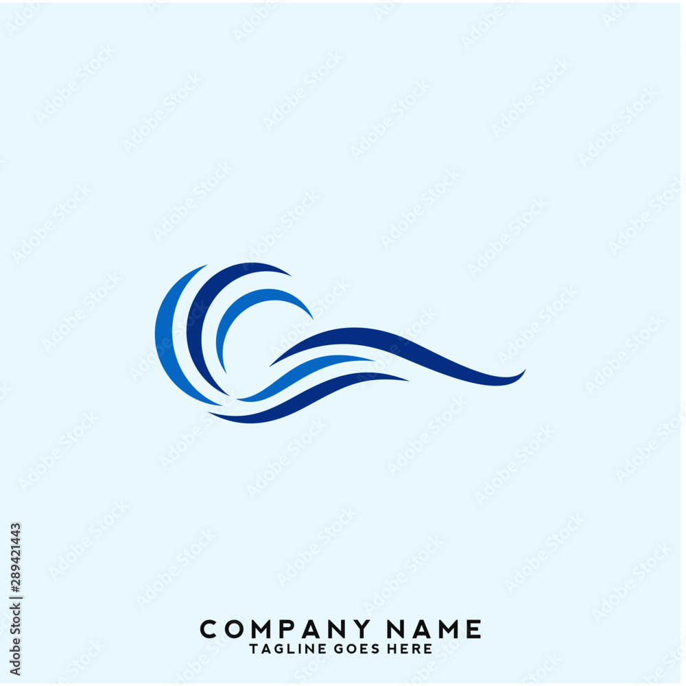 Obraz premium Water wave Logo Template