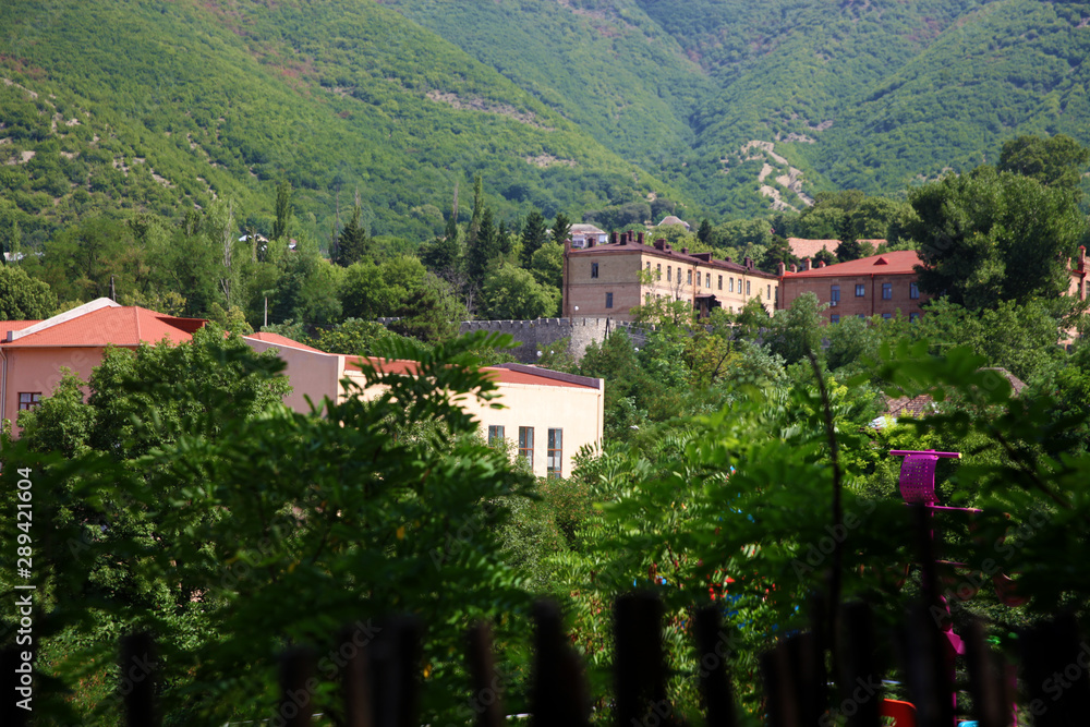 Shaki town in Azerbaijan is situated in the mountanious area 