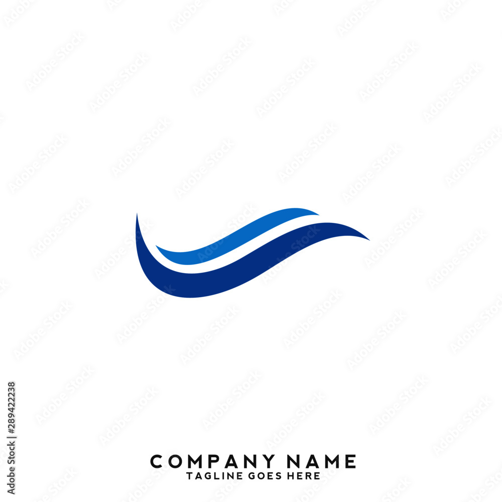 Naklejka premium Water wave Logo Template