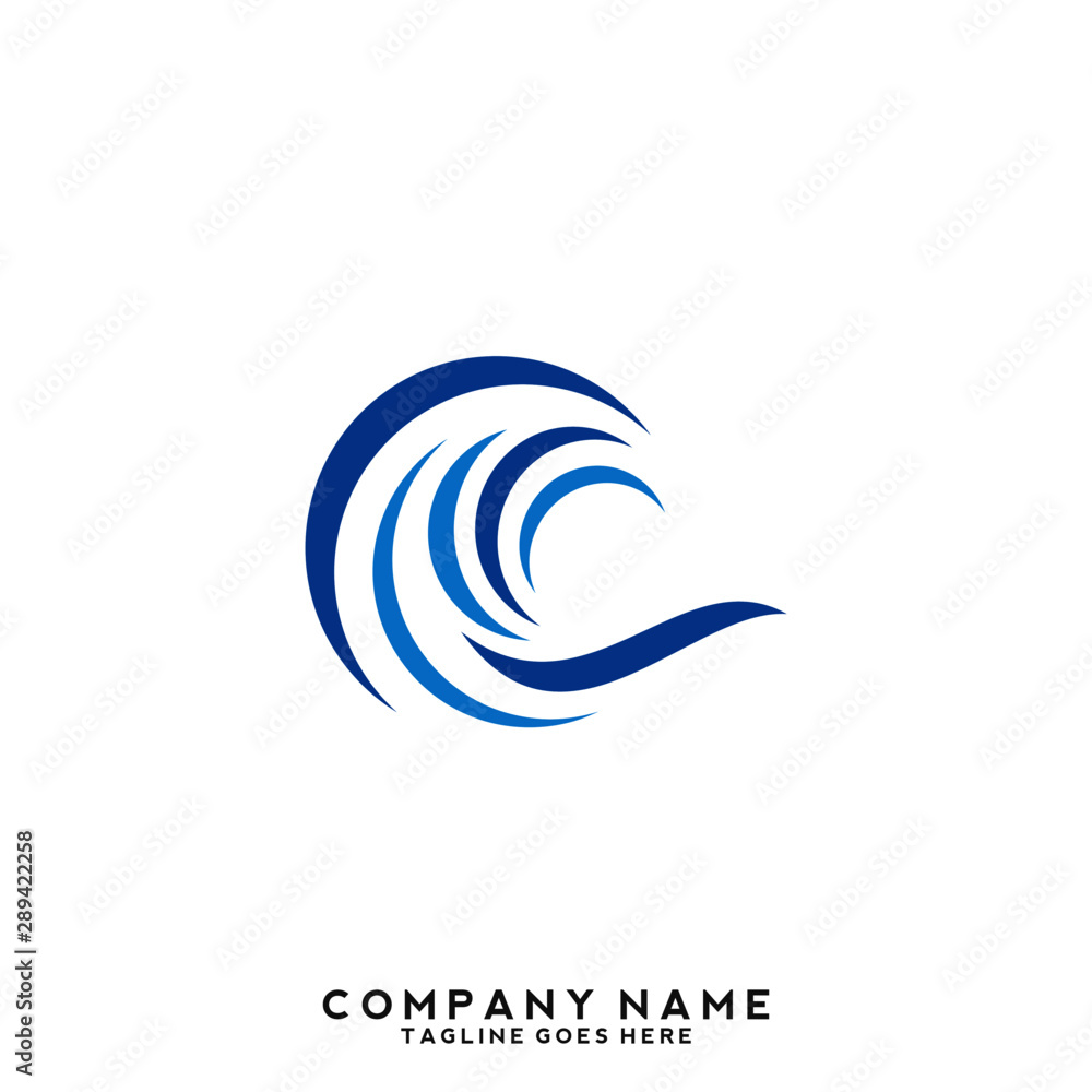 Naklejka premium Water wave Logo Template