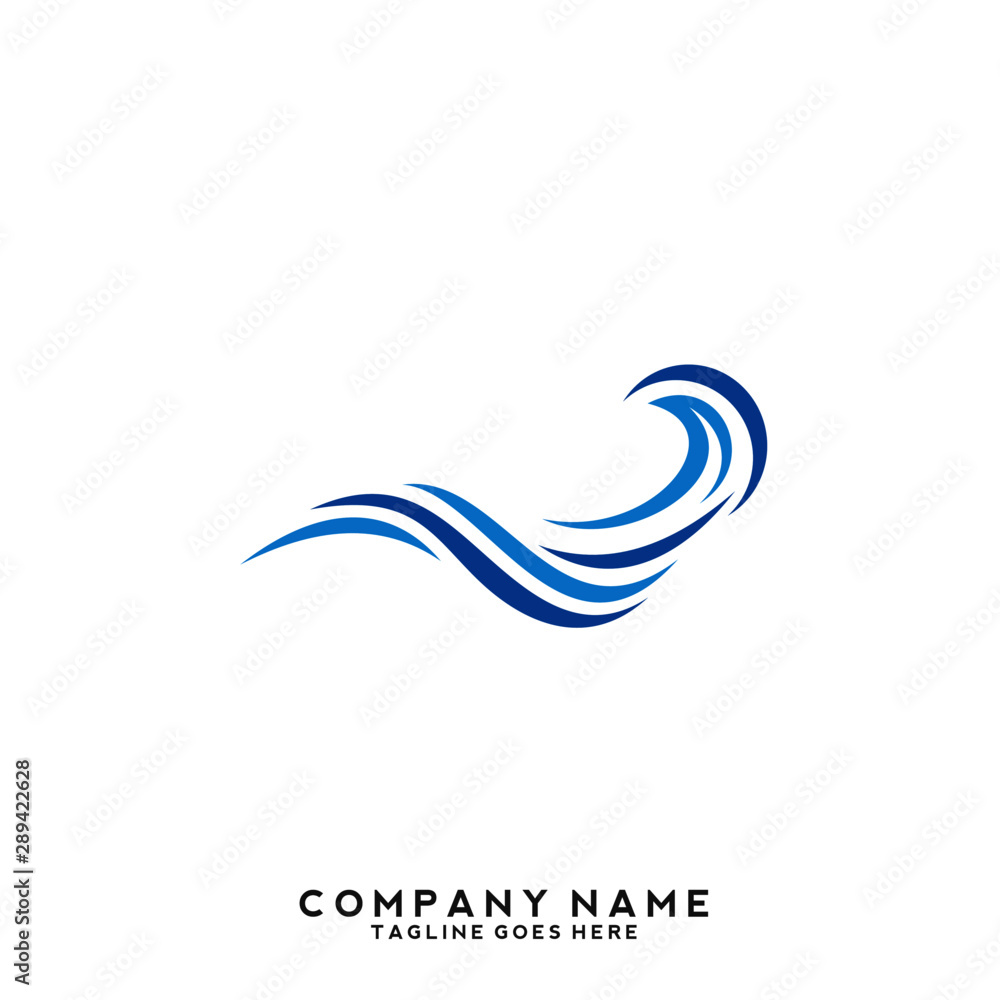 Obraz premium Water wave Logo Template
