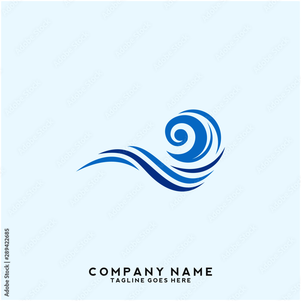 Naklejka premium Water wave Logo Template