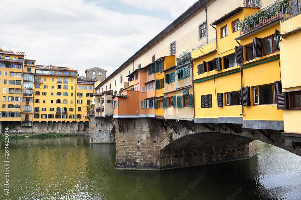 Florence, The famous Ponte Vecchio Bridge close up Florence, The famous Ponte Vecchio Bridge close up