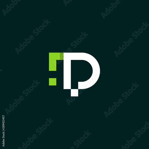 P Letter Pixel Creative Modern icon Logo Design Template Element Vector Illustration