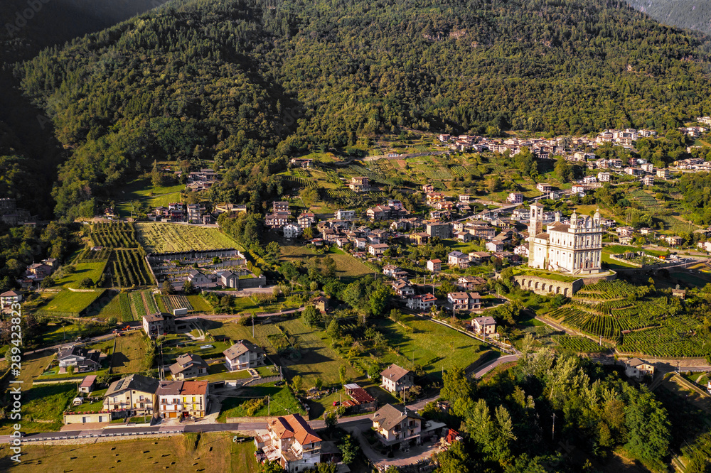 Tresivio - Valtellina (IT) - Santuario della Santa Casa Lauretana (1646) - vista aerea