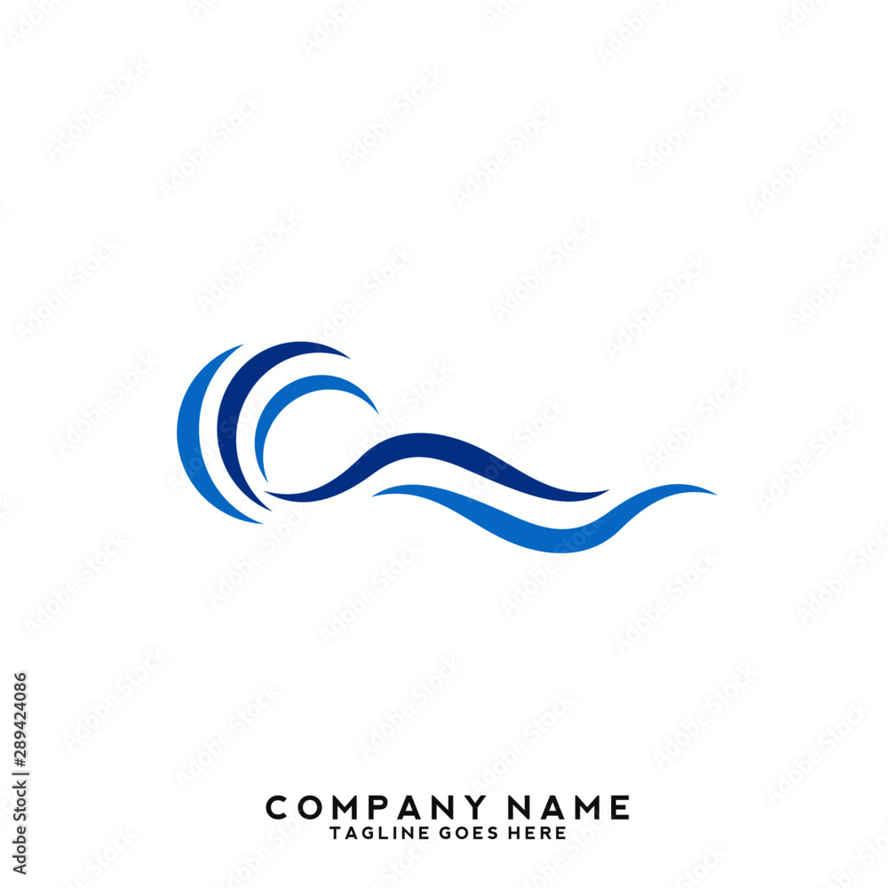 Naklejka premium Water wave Logo Template