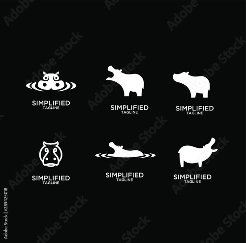 hippo modern logo icon designs vector