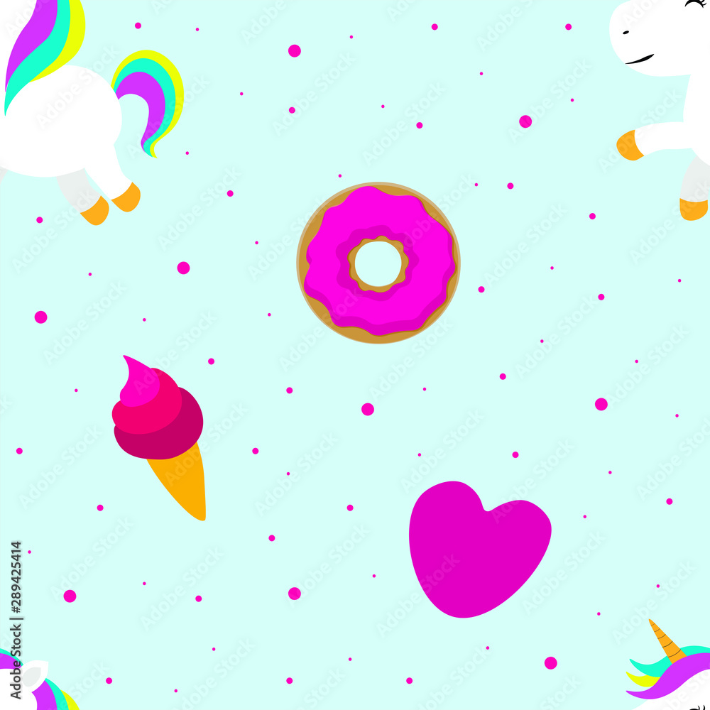 Seamless pattern cute unicorn children illustration print on fabric wallpaper on the wall textile greeting cards scrapbooking Seamless pattern cute unicorn children illustration print on fabric wallpaper on the wall textile greeting cards scrapbooking