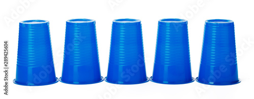 Plastic Cups on White Background