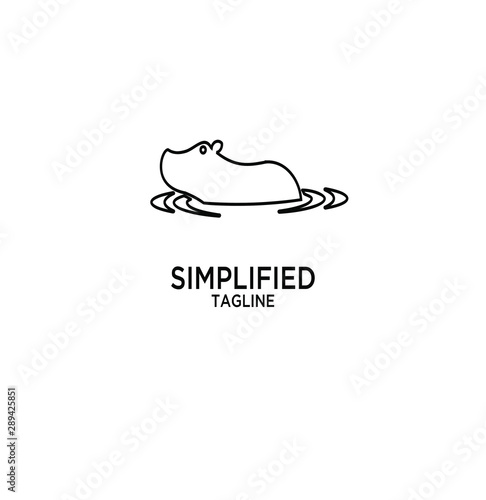 hippo line unique animal logo icon designs icon vector