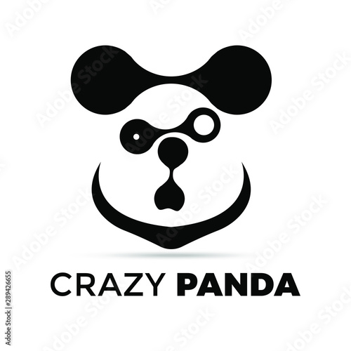 Crazy Panda Logo Vector 