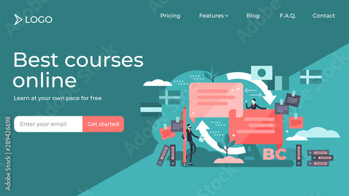 Translate flat tiny person vector illustration landing page template design