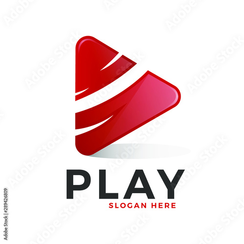 Red Play Logo Game Vector 