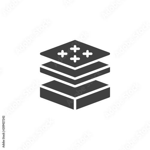 Mattress layers vector icon. filled flat sign for mobile concept and web design. Orthopedic mattress layers glyph icon. Symbol, logo illustration. Vector graphics